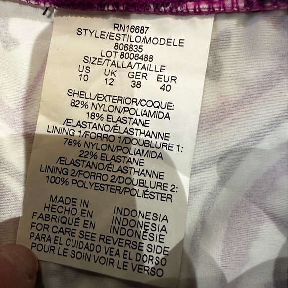 Swim Solutions Magenta Triple Tier Fauxkini Swimsuit Size 10 Beach Swimming - Picture 4 of 5